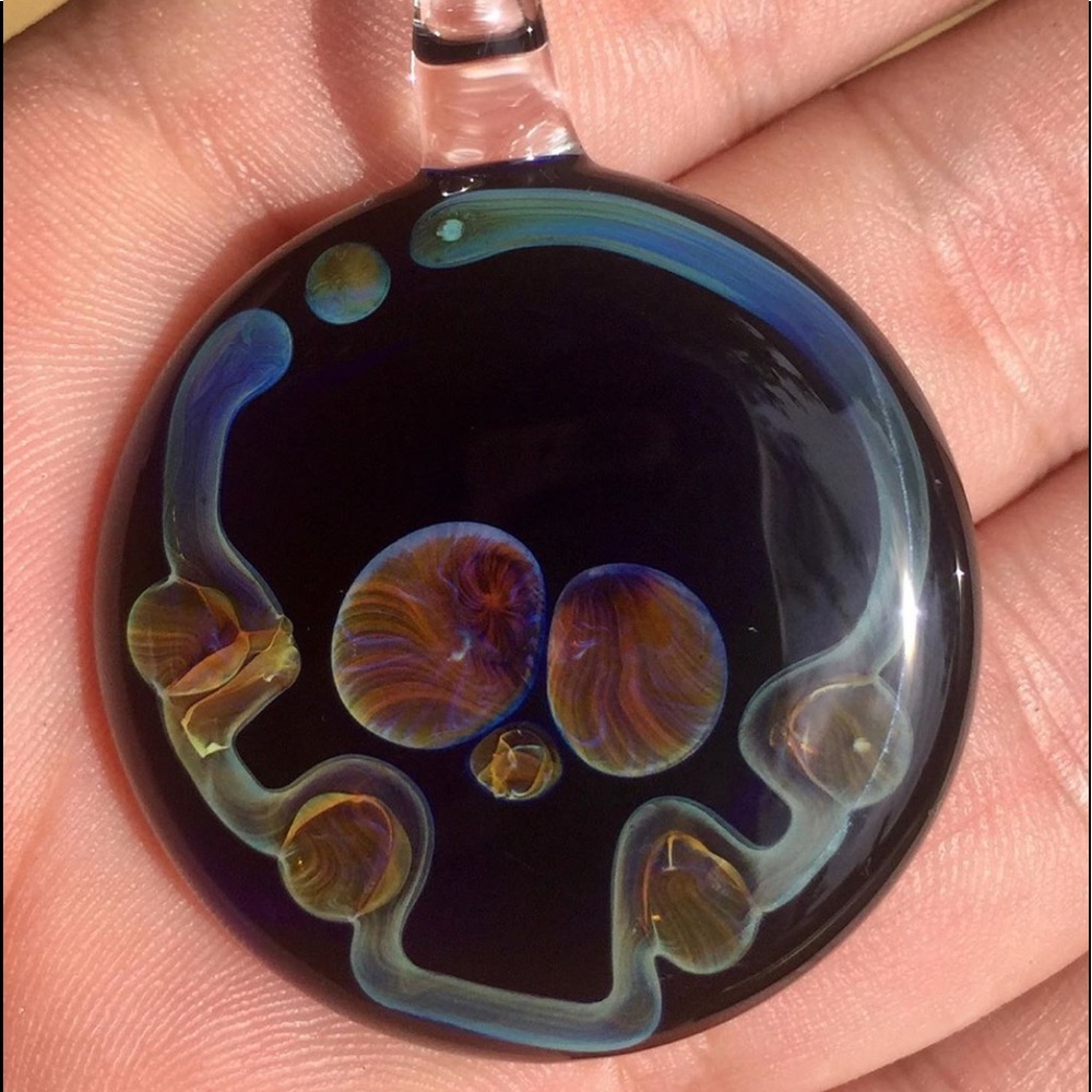 Handmade Glass Skull Pendant